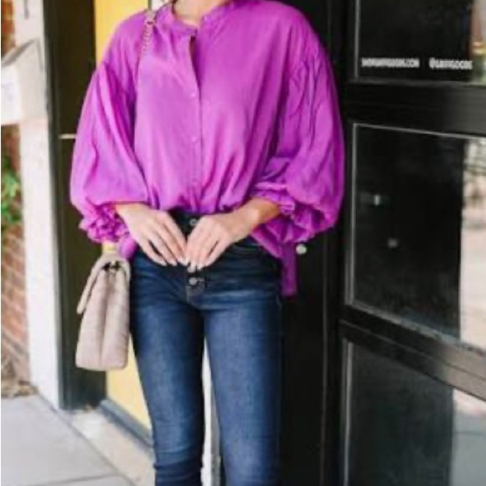 Fate long ruffled balloon sleeve blouse - Picture 2 of 6